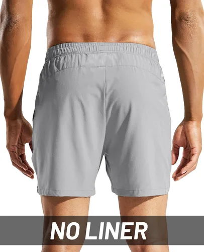 Vista 6 de MIER Pantalones cortos deportivos para correr de 5 pulgadas para hombre con bolsillos, de secado rápido, ligeros, pantalones cortos de entrenamiento