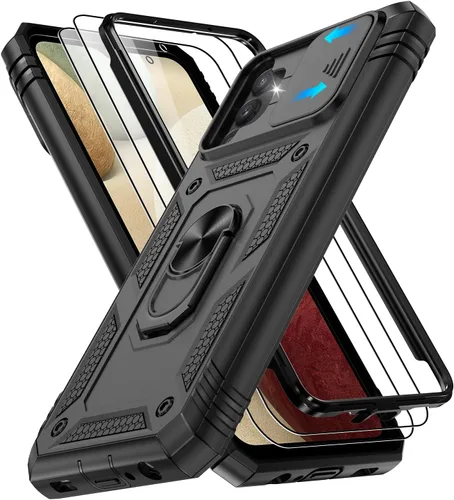 Vista 158 de Gritup Funda para Google Pixel 6 con cubierta deslizante para cámara y protector de pantalla (2 unidades), soporte de anillo giratorio 360°, funda