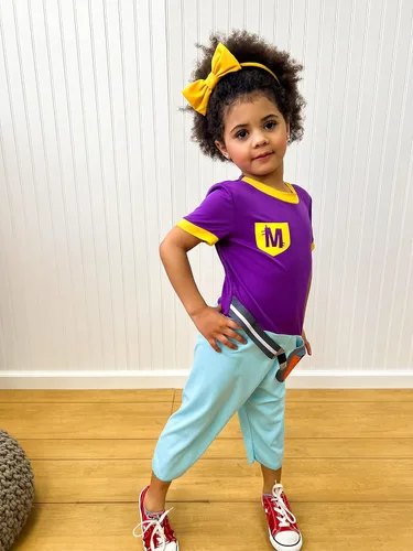 Vista 3 de Disfraz de Meekah para niños, disfraz oficial de personaje de Blippi