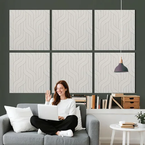 Vista 20 de 6 piezas de paneles acústicos, paneles absorbentes de sonido de 23.6x23.6 pulgadas, paneles de pared acústicos decorativos para grabación y estudio