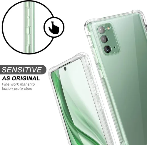 Vista 3 de SURITCH Funda transparente para Samsung Galaxy Note 20 (solamente) de 6.7 pulgadas, [protector de pantalla integrado], protección de cuerpo