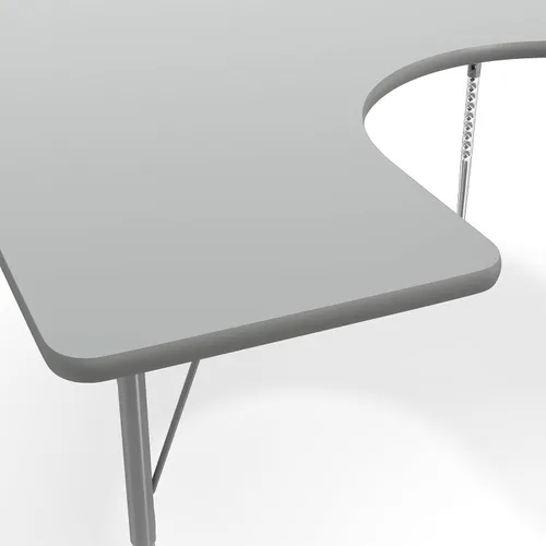 Vista 10 de Flash Furniture 66" x 60" Horseshoe Activity Table, Gray, Standard Legs Gray Top/Silver Frame