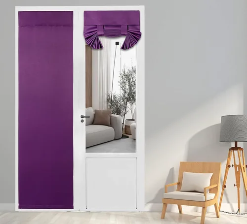 Vista 46 de PI Cortina Opaca para Puerta, Sombra de Privacidad que se Ata con Aislamiento Térmico, Cortina de Puerta Pequeña para Aula/Puerta Corredera/Puerta
