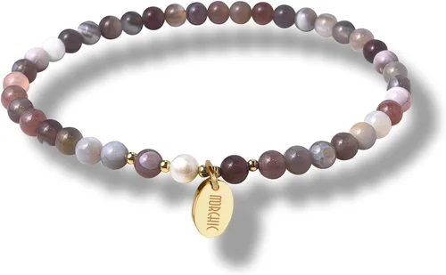 Vista 27 de Morchic - Pulsera elástica con cuentas de gemas naturales de 4 mm para mujeres, con perlas de agua dulce, regalo de cumpleaños de gemas energéticas