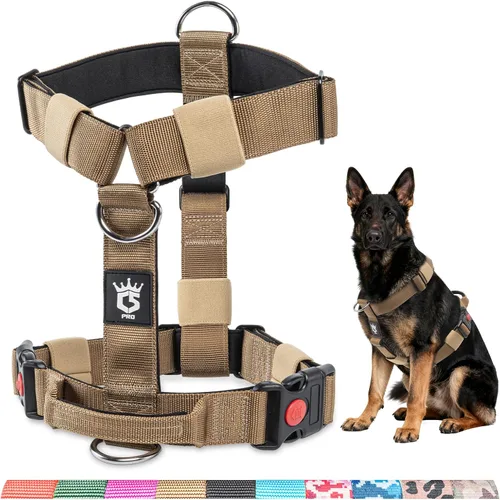 Vista 10 de TSPRO - Arnés táctico resistente para perro, sin tirones, mango superior de liberación rápida Adjustable Escape-proof Design fits Medium-Large