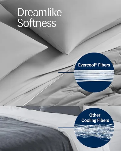 Vista 4 de REST Compre 2 OBTENGA 35 por ciento de descuento: Evercool Comforter Plus 3PC Starter Sheet Bundle, en gris claro, tamaño King