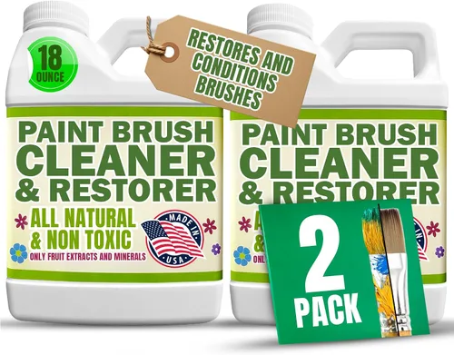 Vista 10 de Green Piece® Paint Brush Cleaner & Restorer – 100% Natural, Non-Toxic Formula – Made in USA – Cleans Wet or Dry Paint – Safe for Hands – Works on
