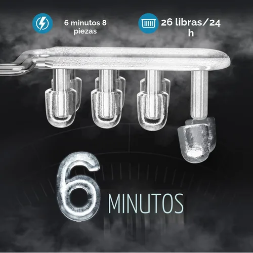 Vista 3 de Máquina de Hielo de Encimera Antarctic Star, 8 Cubos de Hielo en 6 Minutos, 26 Libras/Día de Hielo con 2 Tamaños - Portátil Mini, Ahorro de Energía