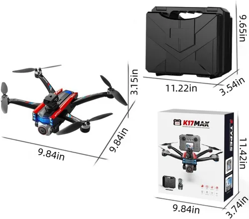 Vista 6 de Drone RC con control remoto de pantalla de pantalla, cámara dual 1080P, ajuste de velocidad, retención de altitud, despegue con una tecla, giros 3D