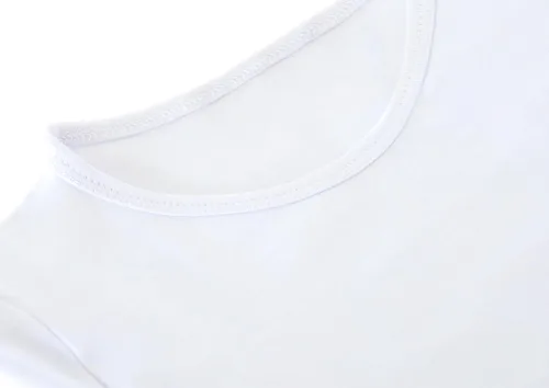 Vista 4 de Lilax Camiseta básica de algodón con cuello redondo y manga corta abombada para niña