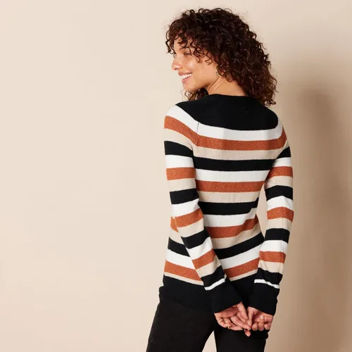 Vista 3 de Tienda Essentials Suéter de cuello redondo de manga larga suave al tacto para mujer