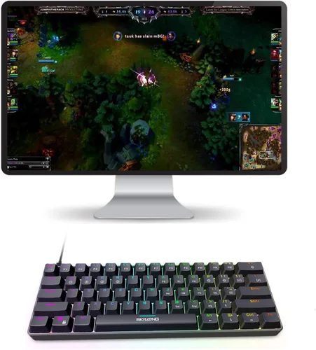 Vista 6 de SKYLOONG GK61 SK61 - Teclado mecánico de 60 %, teclas completas programables, RGB portátil, pequeño, compacto, impermeable, 61 teclas, interruptores