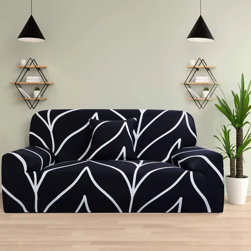 Vista 2 de uxcell Funda elástica para sofá de dos plazas, funda de sofá biplaza para sala de estar, muebles universales con una funda de almohada