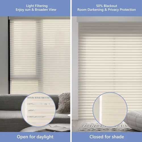 Vista 5 de ZSTARR Shangri-La Motorized - Persianas enrollables para ventana con filtro de luz, compatibles con control remoto Alexa Google, persianas