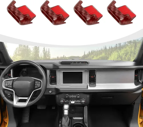 Vista 14 de RAZPOY para Bronco - Ajuste de salida de aire acondicionado 4 piezas, cubierta de ventilación de salida de aire central compatible con accesorios
