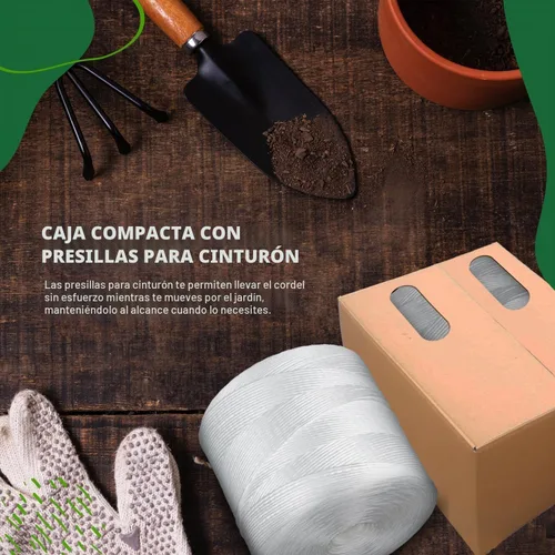 Vista 3 de Cordel de tomate 6300 pies - Cuerda de polipropileno resistente blanco