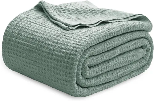 Vista 26 de Bedsure Gentlesoft - Manta de 100 % algodón, tamaño Twin XL, para dormitorio universitario, transpirable y suave, manta Twin de tejido waffle