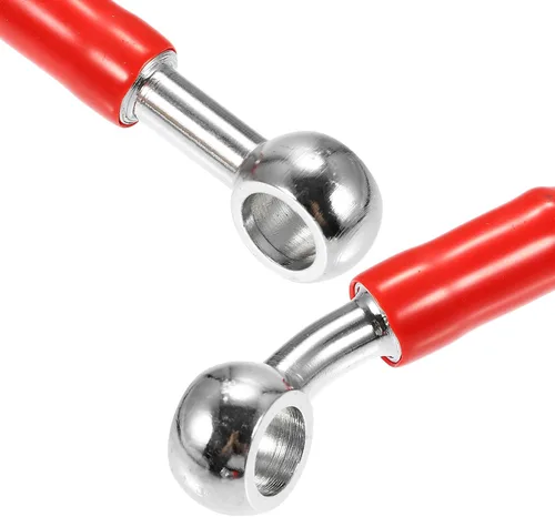Vista 8 de X AUTOHAUX 19.7 in 19.69 "0.394 in ID motocicleta hidráulica línea de aceite manguera de aceite 28 ° 0 ° cable trenzado de acero inoxidable para ATV