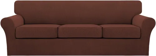 Vista 129 de Turquoize 2 fundas para sillas de sala de estar, funda de sofá con fundas de cojín individuales, funda de muebles para sillas (silla, beige biscotti)