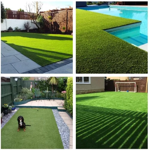 Vista 5 de Alfombra de Césped Artificial Turf Astroturf, 1x20 Pies Interior Exterior Césped Falso para Perros Potty, Respaldo de Goma con Drenaje, Fácil