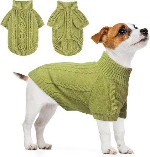 Vista 24 de BEAUTYZOO Suéteres de perro para perros pequeños, ropa de punto con agujero Pompones beige