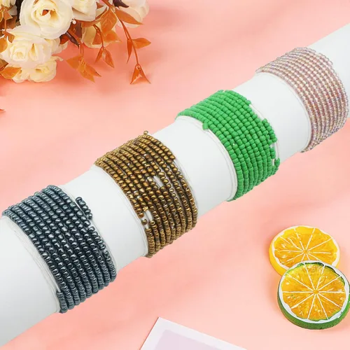 Vista 28 de 4 cuentas de cintura africana hechas a mano de 50 pulgadas para mujer, no elásticas (corbata)