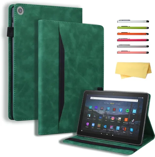 Vista 17 de Funda para Kindle Fire HD 8 de 8ª/7ª/6ª generación (2016/2017/2018) con soporte, soporte para lápices, bolsillos