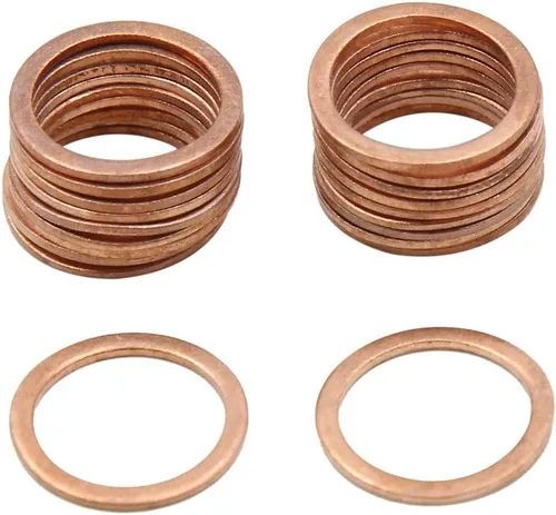 Vista 18 de X AUTOHAUX Anillo de sellado plano de cobre métrico M6 x 0.354 in x 0.039 in para tuerca de tornillo