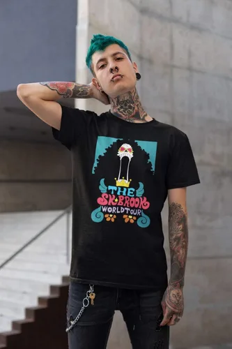 Vista 2 de Ripple Junction One Piece - Camiseta de manga corta para hombre Brook Soul King of The Straw Hat Pirates World Tour con licencia