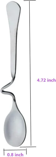 Vista 2 de Paquete de 5 cucharas de café colgantes de acero inoxidable, mango creativo de flexión, en forma de S, cucharaditas de miel para té, café, postre