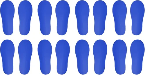 Vista 8 de PATIKIL Adhesivo de huellas de 6 x 2 pulgadas, 8 pares de PVC para suelo de zapatos pequeños para decoración de clase, guía de escaleras, color negro