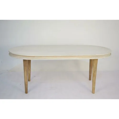 Vista 5 de Mesa de Comedor DKD Home Decor Blanco Dorado Latón Madera de mango 180 x 90 x 76 cm