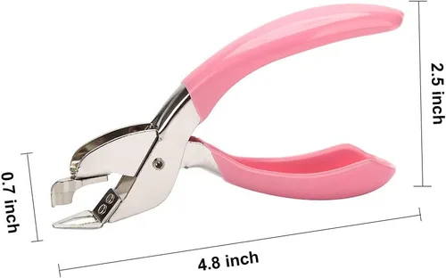 Vista 2 de Herramienta de eliminación de grapas para oficina, pasador de grapas de mano pesada, fácil de quitar (rosa)