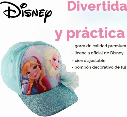 Vista 3 de Disney Gorra de béisbol de Frozen para niñas, sombrero de cola de caballo de Elsa y Anna para niñas, sombrero de Frozen para niñas pequeñas