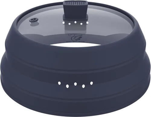 Vista 22 de Cubierta alta para salpicaduras de microondas, tapa protectora de vidrio de 5.8 pulgadas de altura con silicona plegable para plato de olla de Negro