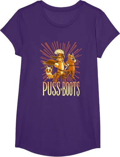 Vista 61 de DreamWorks Puss in Boots: The Last Wish Cat Trio Poster - Camiseta pequeña Negro