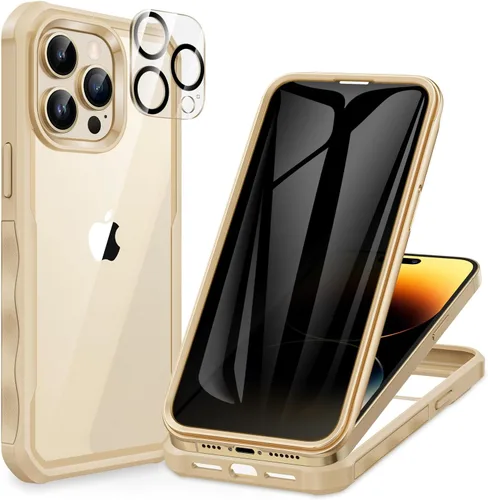 Vista 23 de CENHUFO Funda de privacidad para iPhone 11 Pro, funda de cuerpo completo con protector de pantalla de privacidad de vidrio templado 9H integrado