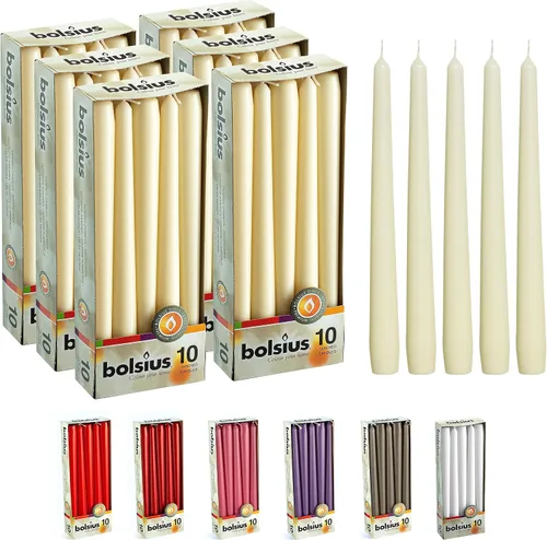 Vista 12 de Bolsius Velas alargadas blancas (10 pulgadas)