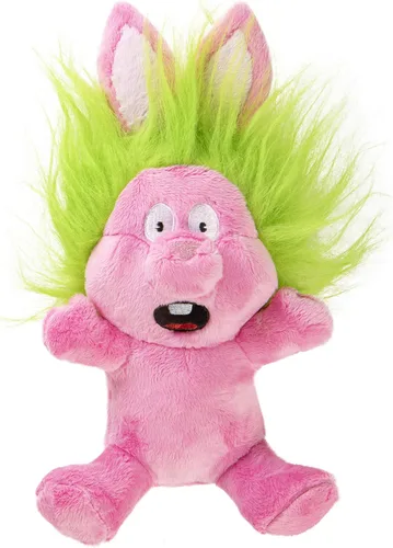 Vista 13 de goDog Crazy Hairs León Juguete de Perro de Peluche Silencioso, Tecnología de Guardia de Masticado - Marrón Claro, Pequeño Tan Lion (pelos locos)