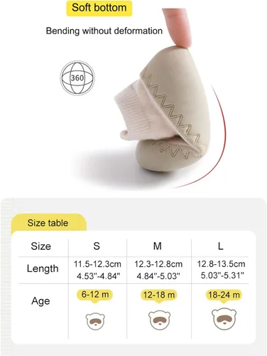 Vista 8 de BEHELE Calcetines antideslizantes para bebés y niñas, zapatos antideslizantes para el suelo para niños y niñas, primeros caminos, 2 pares