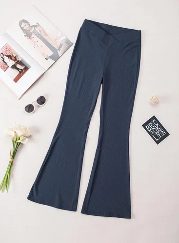 Vista 5 de Herseas Pantalones de chándal acampanados para mujer, cintura cruzada, pantalones acampanados para yoga