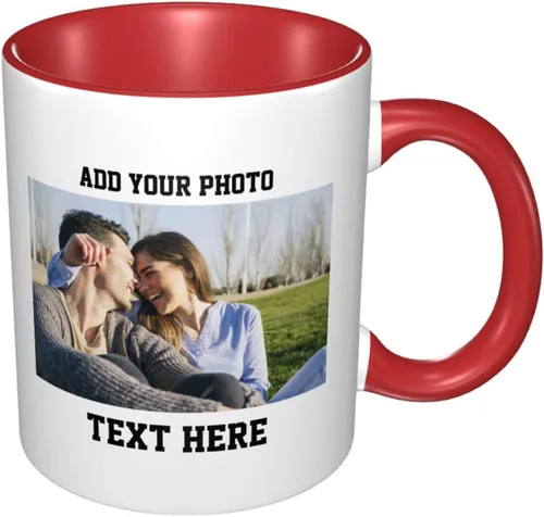 Vista 11 de Tazas de café con foto personalizada, taza personalizada con texto fotográfico, haz tu propia taza, taza de café con acento de cerámica, taza Negro