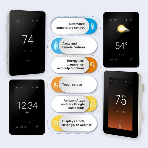 Vista 4 de SunTouch ConnectPlus WarmWire - Kit de calefacción para debajo del suelo con cable, sensor, termostato WiFi activado por voz SunStat, 10 pies