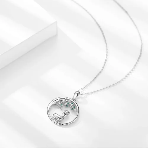 Vista 6 de JUSTKIDSTOY Collar con colgante de árbol de la vida, diseño de mariquitaunicorniolama, plata de ley 925, joyería de animales lindos regalos