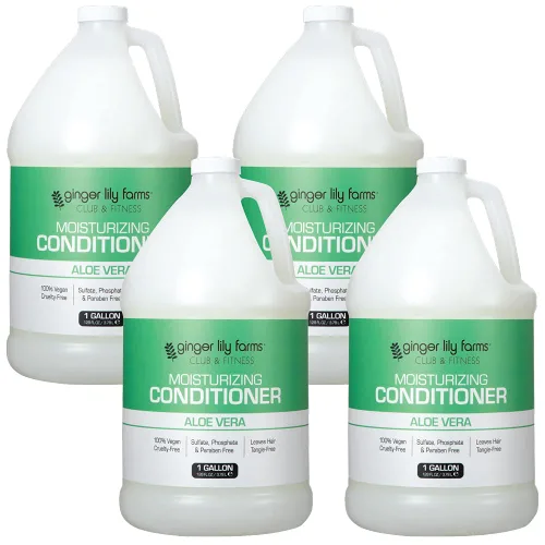 Vista 9 de Ginger Lily Farms Club & Fitness - Acondicionador hidratante para cabello seco, 100% vegano y libre de crueldad, aroma a aloe vera, repuesto de 1