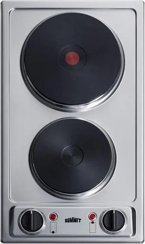 Vista 8 de Summit CSD2B115 - Placa de cocción eléctrica de 2 quemadores de 12 pulgadas, disco sólido de 115 voltios, compatible con ADA, acero inoxidable