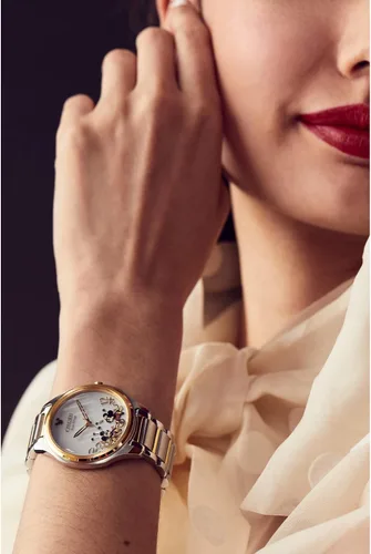 Vista 4 de Citizen Reloj de pulsera clásico de Disney para mujer, Dos tonos
