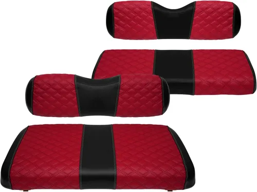 Vista 31 de Fundas de Asiento de Carrito de Golf Delanteras y Traseras Impermeables y Resistentes al Sol de Cuero Vinílico de Grado Marino Accesorios de Negro