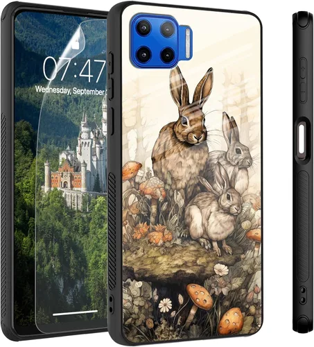 Vista 92 de Funda para Motorola Moto Edge 2022, cubierta trasera de vidrio templado con protector de pantalla, protección a prueba de golpes para Motorola Moto