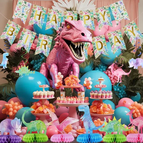 Vista 6 de Centros de mesa de dinosaurio para baby shower, 12 piezas de centros de mesa de nido de abeja de dinosaurio para decoraciones, decoración de mesa